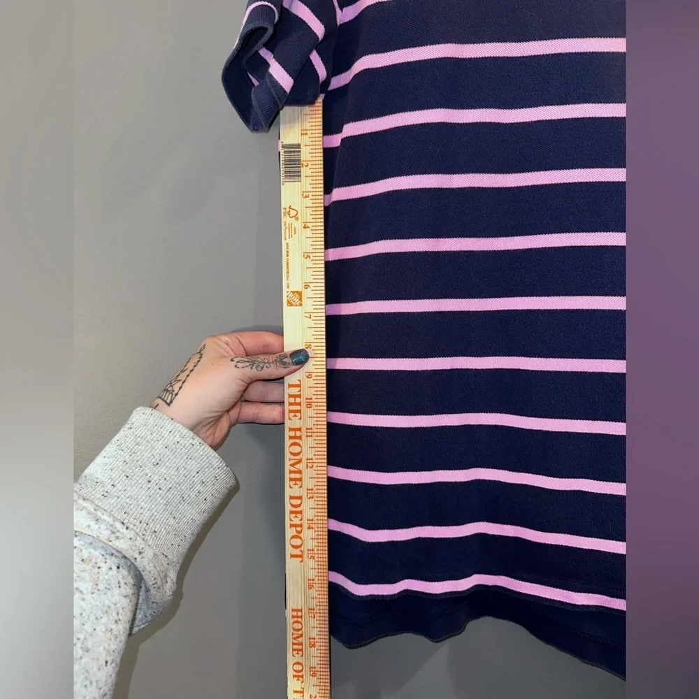 Polo Ralph Lauren Custom Fit Navy Pink Striped Polo Shirt Men’s L